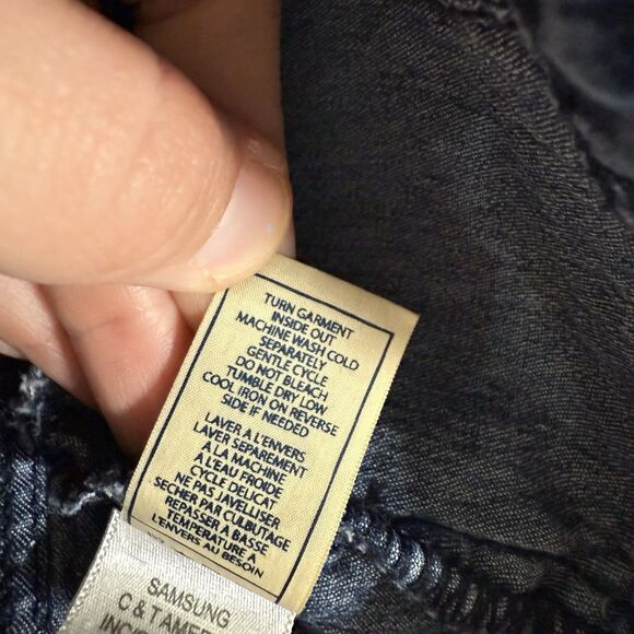 7 for all Mankind Denim Vest Unisex Toddler 3T Dark Wash Denim Raw Hem Snap - Picture 5 of 8